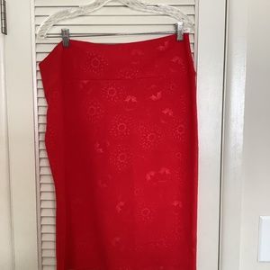LulaRoe red flower print skirt, NWT, size 2xl